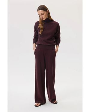 Johnstons of Elgin High Rise Dark Cashmere Culottes - Red