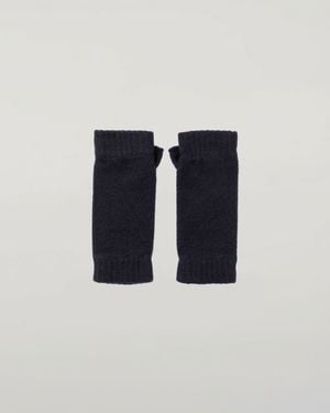 Johnstons of Elgin Dark Cashmere Wrist Warmers - Blue