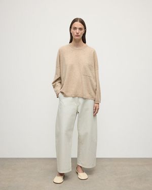 Johnstons of Elgin Gauzy Pocket Cashmere Jumper - White