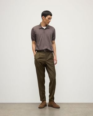 Johnstons of Elgin Fin Superfine Cashmere Polo Shirt - Natural