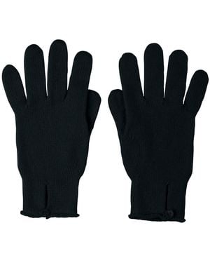 Johnstons of Elgin Cashmere Gloves With Button Loop Cuff - Black