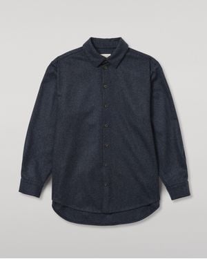 Johnstons of Elgin Corrie Twill Overshirt - Blue