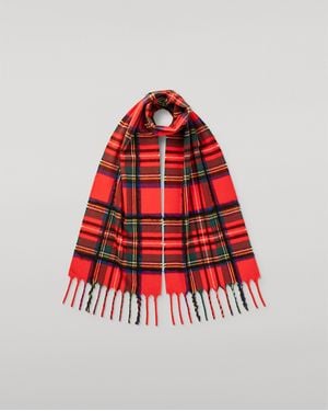 Johnstons of Elgin Mach Royal Stewart Tartan Scarf - Red