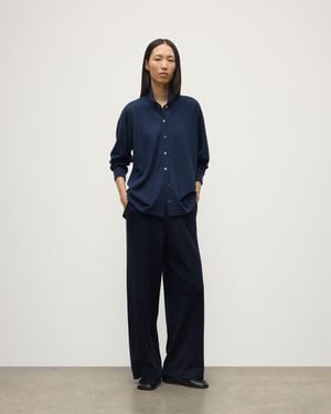 Johnstons of Elgin Coll Dark Cashmere Trouser - Blue