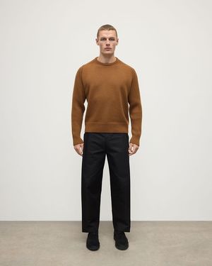Johnstons of Elgin Ribbed Dark Camel Cashmere Jumper - Natural