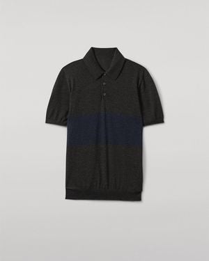 Johnstons of Elgin Mack & Superfine Cashmere Polo Shirt - Blue