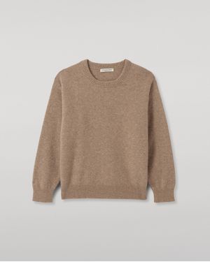Johnstons of Elgin Boyce Brushed Cashmere-Silk Jumper - Natural