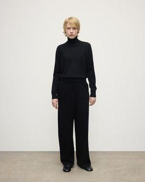 Johnstons of Elgin Wide Leg Cashmere Trousers - Blue