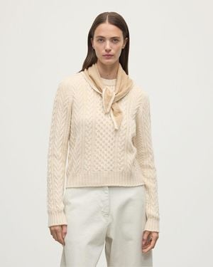 Johnstons of Elgin Double Faced Cream Cashmere Triangle - Natural