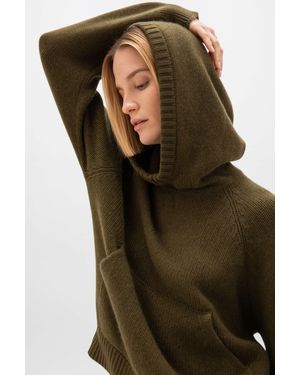 Johnstons of Elgin Oversized Cashmere Hoodie - Green