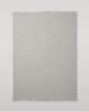 Johnstons of Elgin Yarrow Light Cashmere Throw - Gray