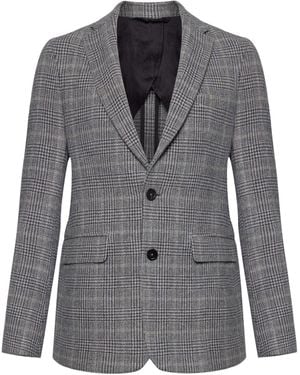 Johnstons of Elgin Glen Check Tweed Jacket - Grey