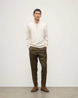 Johnstons of Elgin Rory Classic Cashmere Zip Neck Jumper - Natural