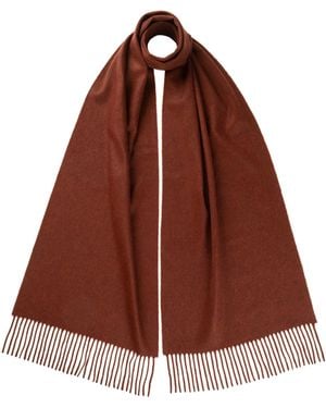 Johnstons of Elgin Wide Cashmere Scarf - Red