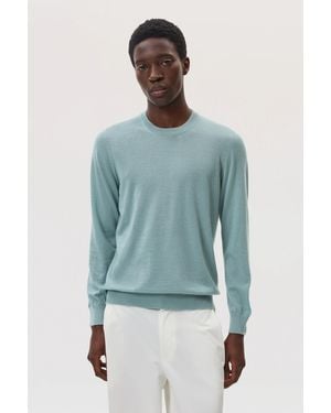 Johnstons of Elgin Superfine Cashmere Round Neck - Blue