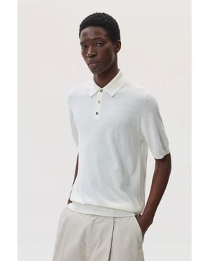 Johnstons of Elgin Superfine Merino Polo Shirt - Grey