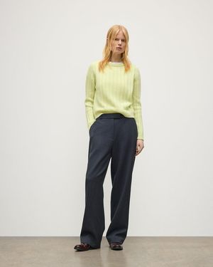 Johnstons of Elgin Lecht Cashmere Crew Sweater - Yellow
