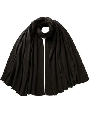Johnstons of Elgin Gauzy Cashmere Dark Travel Stole - Black