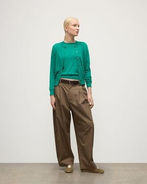 Johnstons of Elgin Honor Bright Superfine Cashmere Cardigan - Green