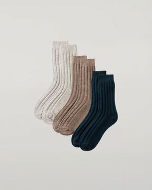 Johnstons of Elgin Cashmere Lounge Socks Gift Set - Blue