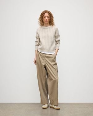 Johnstons of Elgin Lecht Natural Cashmere Crew Jumper - Grey