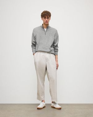 Johnstons of Elgin Rory Classic Cashmere Zip Neck Sweater - White