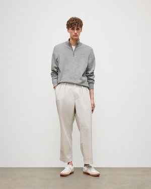 Johnstons of Elgin Rory Classic Cashmere Zip Neck Jumper - White