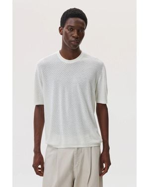 Johnstons of Elgin Superfine Merino Mesh T-Shirt - White