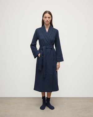 Johnstons of Elgin Donegal Cashmere Dressing Gown - Blue