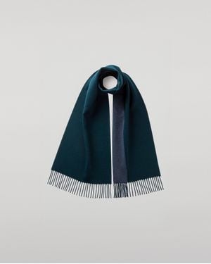 Johnstons of Elgin Contrast Reversible Cashmere Scarf - Blue