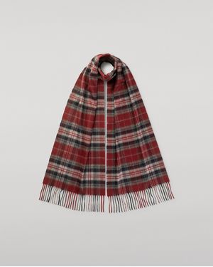 Johnstons of Elgin Linlithgow Burgundy Cashmere Scarf - Red