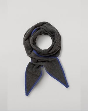 Johnstons of Elgin Ethel Charcoal & Cashmere Diamond Scarf - Grey