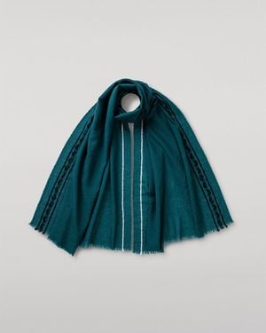 Johnstons of Elgin Cyrus Float Edge Scarf - Green