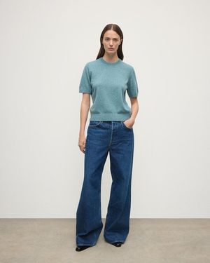 Johnstons of Elgin Classic Cashmere T-Shirt - Blue