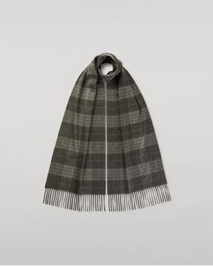 Johnstons of Elgin Vintage Check Cashmere Scarf - Grey