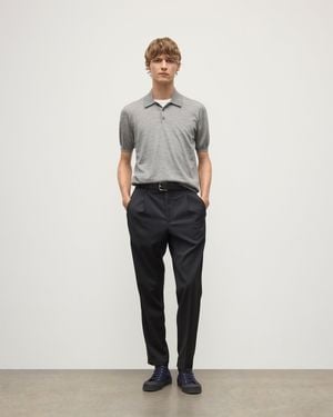 Johnstons of Elgin Fin Superfine Cashmere Polo Shirt - White