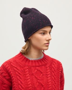 Johnstons of Elgin Tiree Donegal Cashmere Beanie - Red