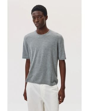 Johnstons of Elgin Superfine Merino Light T-Shirt - Grey
