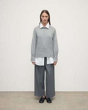 Johnstons of Elgin Relaxed Light Cashmere Jumper - Grey