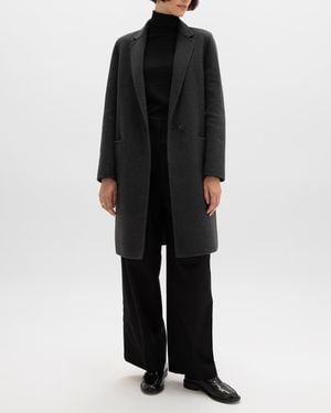 Johnstons of Elgin Charcoal Cashmere Coat - Black