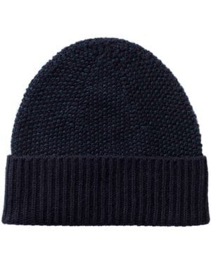 Johnstons of Elgin Seed Stitch Cashmere Beanie - Blue