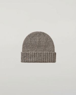 Johnstons of Elgin Donegal Cashmere Beanie - Brown