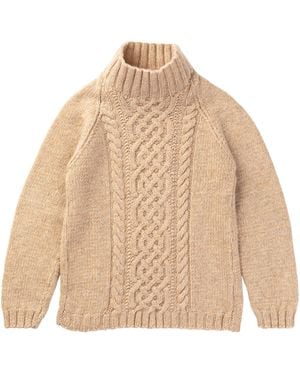 Johnstons of Elgin Children's Cable Cashmere Jumper - Natural