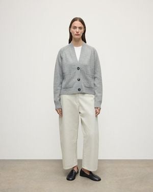 Johnstons of Elgin Relaxed Fit Light Cashmere Cardigan - White