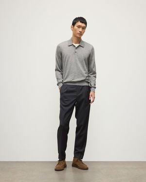 Johnstons of Elgin Fin Superfine Cashmere Polo Shirt - Grey