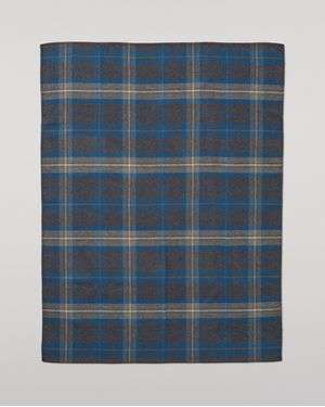 Johnstons of Elgin Double Face & Wool Throw - Blue