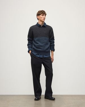 Johnstons of Elgin Ogilvie Color Block Lambswool Sweater - Black