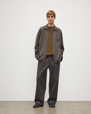 Johnstons of Elgin Tweel Cashmere Shirt - Brown