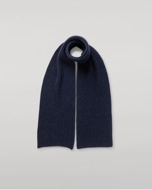 Johnstons of Elgin Lovat Ribbed Cashmere Scarf - Blue