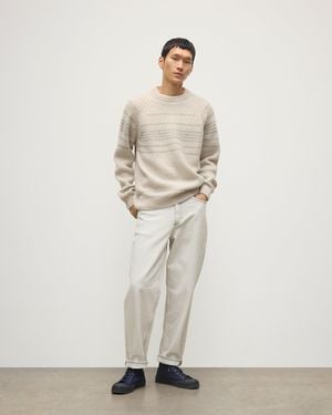 Johnstons of Elgin Summit Natural & Cashmere Jumper - White